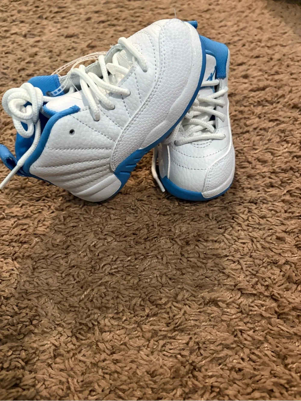 Jordan Kids White and Blue Basketball Sneakers